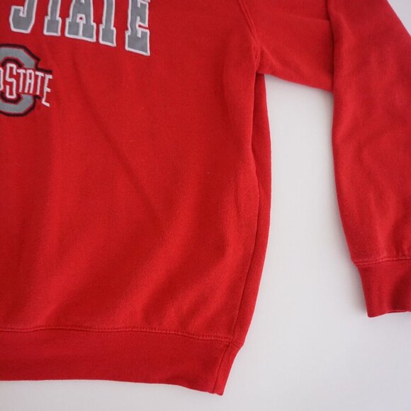 Ohio State Buckeyes Red Embroidered Cotton Blend Trunac Sweater By Coliseum M - Picture 5 of 10